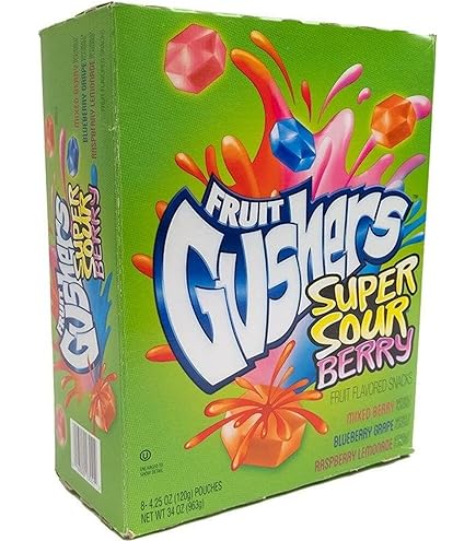 Amazon.com : GUSHERS SUPER SOUR BERRY 4.25OZ 8CT : Grocery